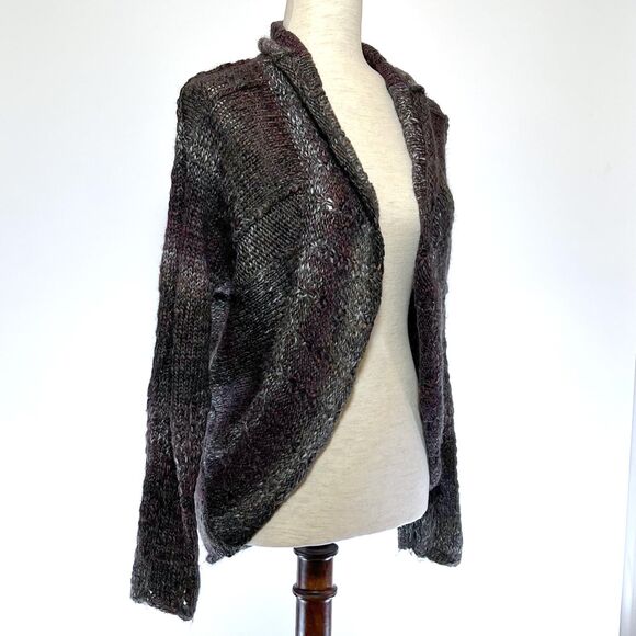 prAna Brown Open-Front Long Cardigan Sweater SM - Picture 6 of 8
